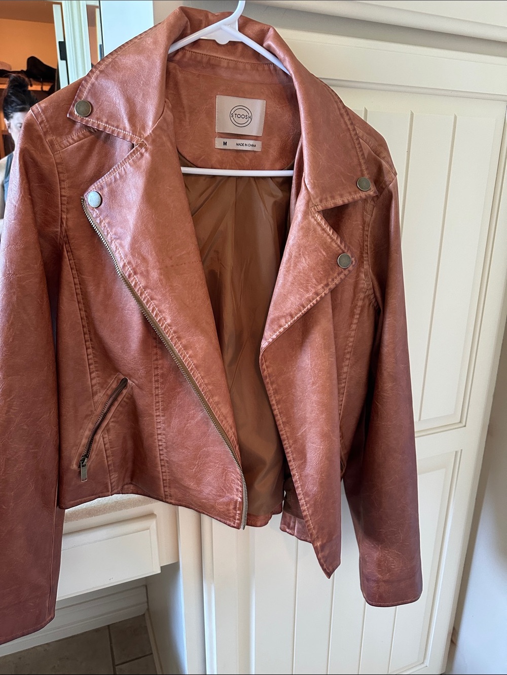 STOOSH Faux Leather Moto Jacket - Dusty Rust Bootbarn